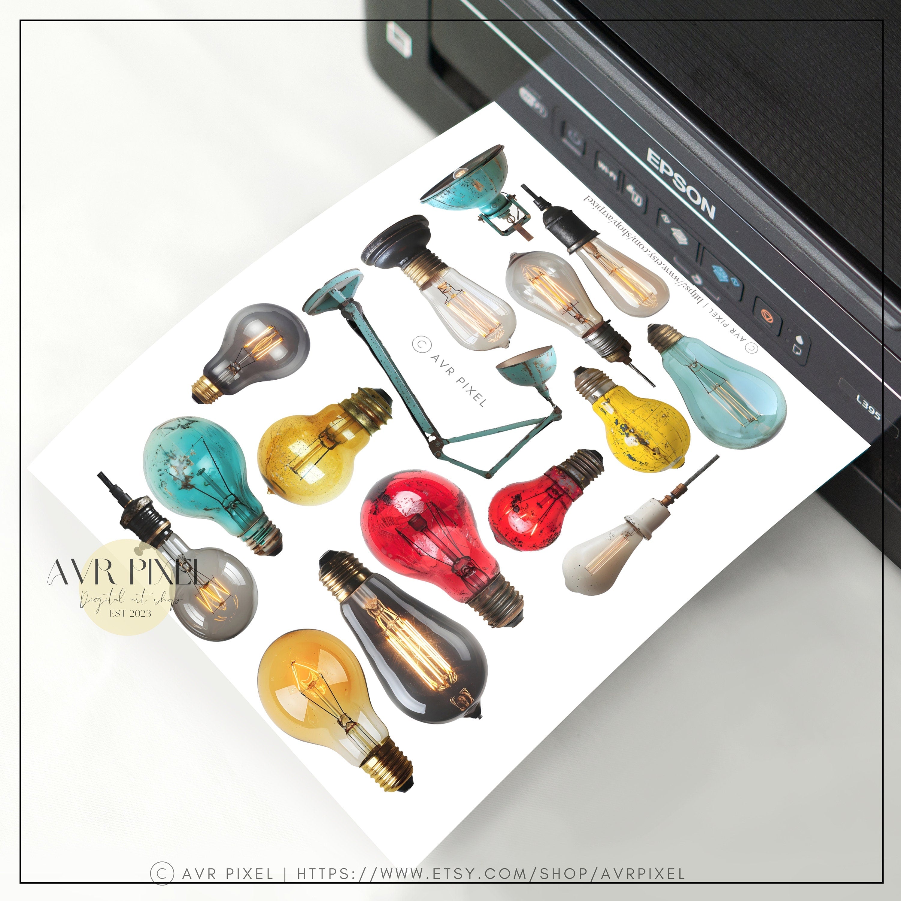 45 Steampunk Bulbs & Metal Plates, Vintage Digital Papers for Junk Journals, DIY Crafts and Scrapbooking