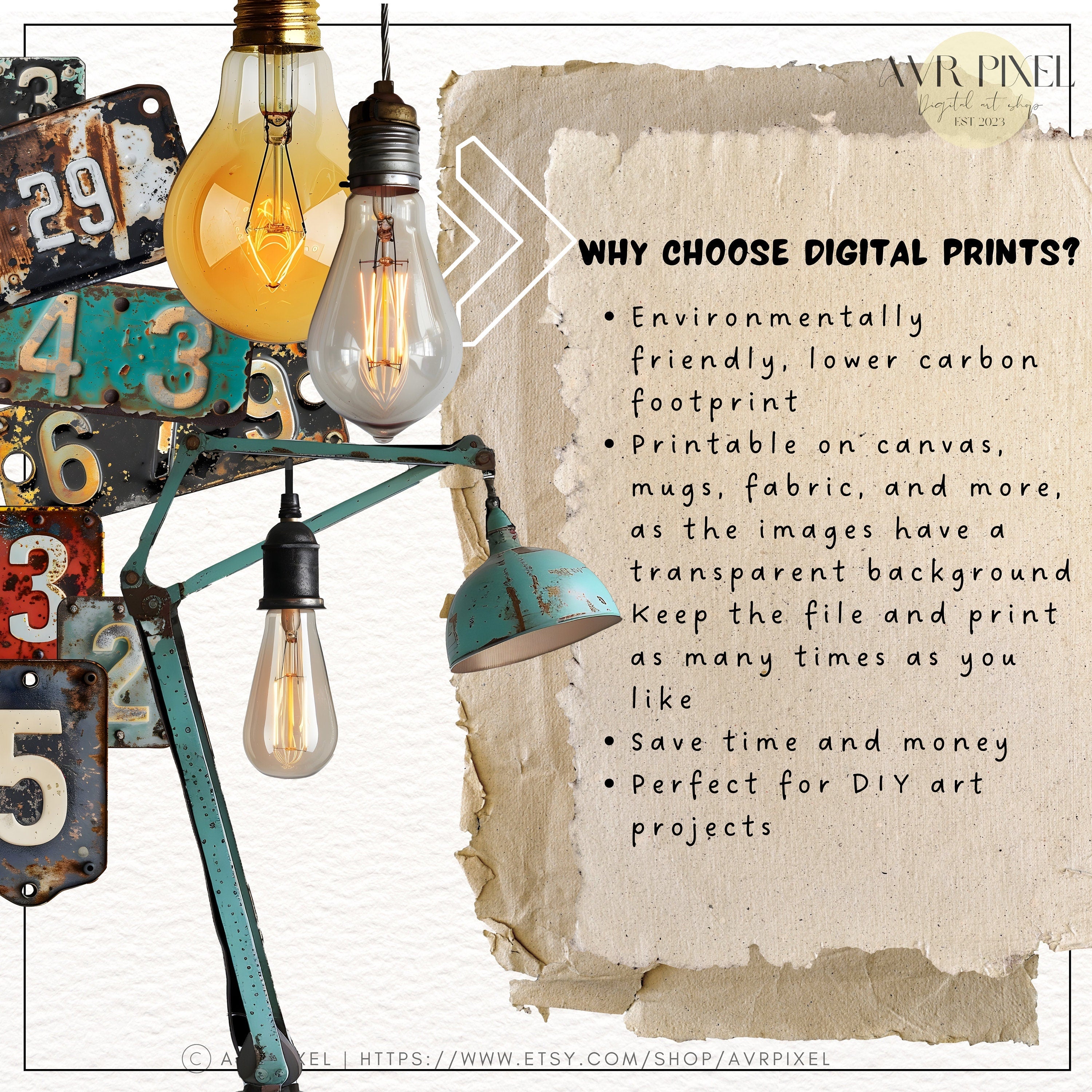 45 Steampunk Bulbs & Metal Plates, Vintage Digital Papers for Junk Journals, DIY Crafts and Scrapbooking