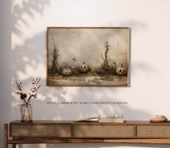 Halloween Wall Art | Muted Autumn Pumpkin  - Spooky  Decor _ Avr pixel - Avr Pixel