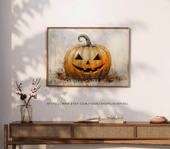 Halloween Wall Art | Vintage  Jack-o-Lantern Oil Paintings - Muted Spooky  Prints for Farmhouse Decor _ Avr pixel - Avr Pixel