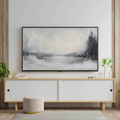 Samsung Frame TV Art - Abstract Neutral Modern Farmhouse Winter Landscape Decor _ Avr pixel - Avr Pixel