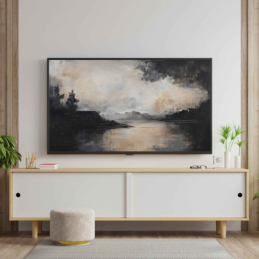 Samsung Frame TV Art | Abstract Neutral Modern organic Art | Modern Farmhouse Decor |Winter Landscape| Instant Download| TVS7