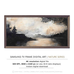 Samsung Frame TV Art - Abstract Neutral Modern Landscape Decor _ Avr pixel - Avr Pixel