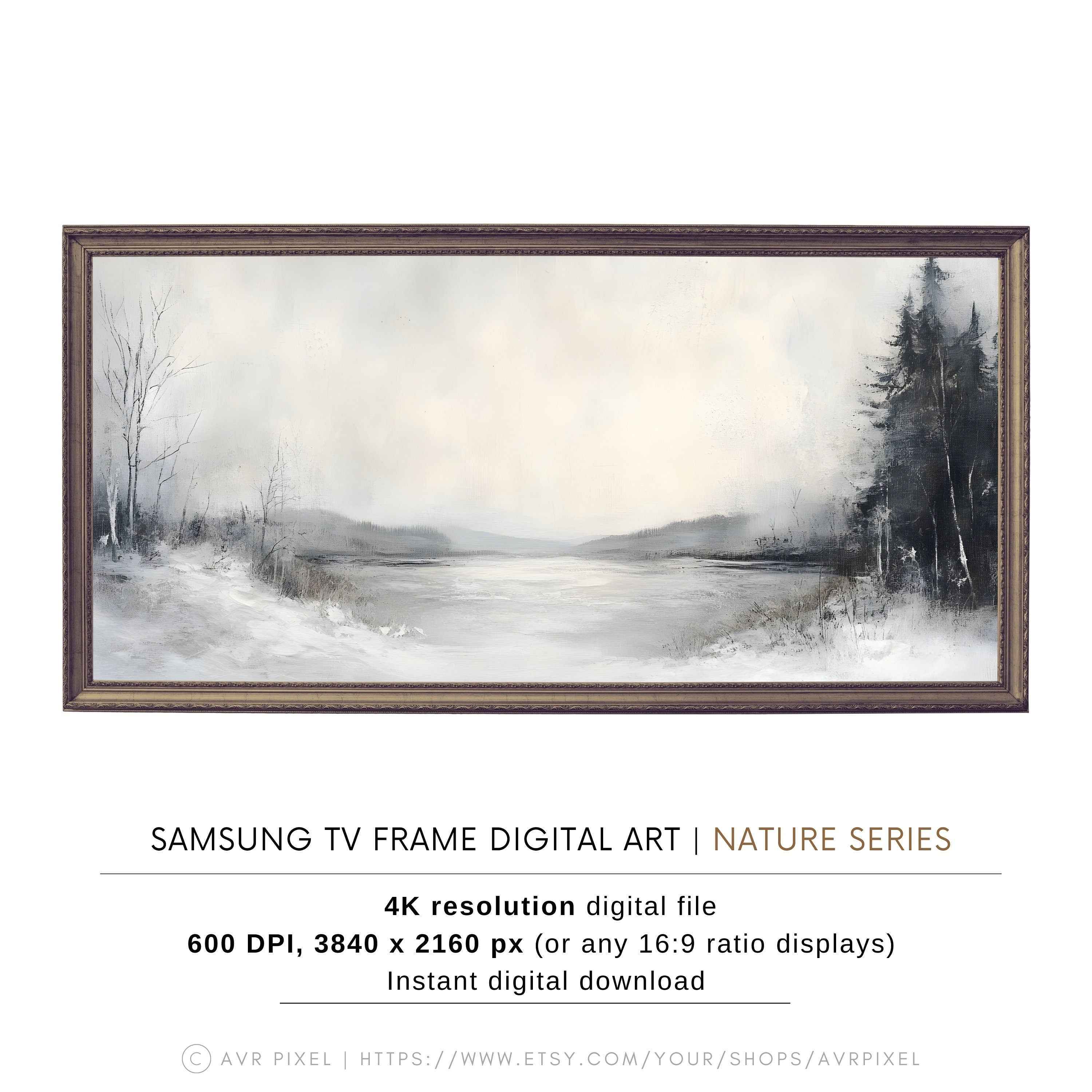 Samsung Frame TV Art | Abstract Neutral Modern organic Art | Modern Farmhouse Decor |Winter Landscape| Instant Download| TVS5