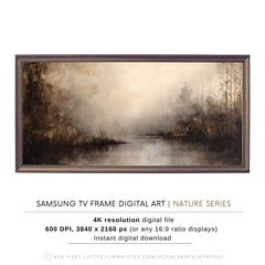 Samsung Frame TV Art - Abstract Neutral Modern Winter Landscape Decor by Avr Pixel - Avr Pixel
