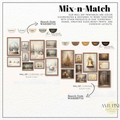 Vintage Christmas Prints Set: Farmhouse Winter Wall Art (PDF Download)