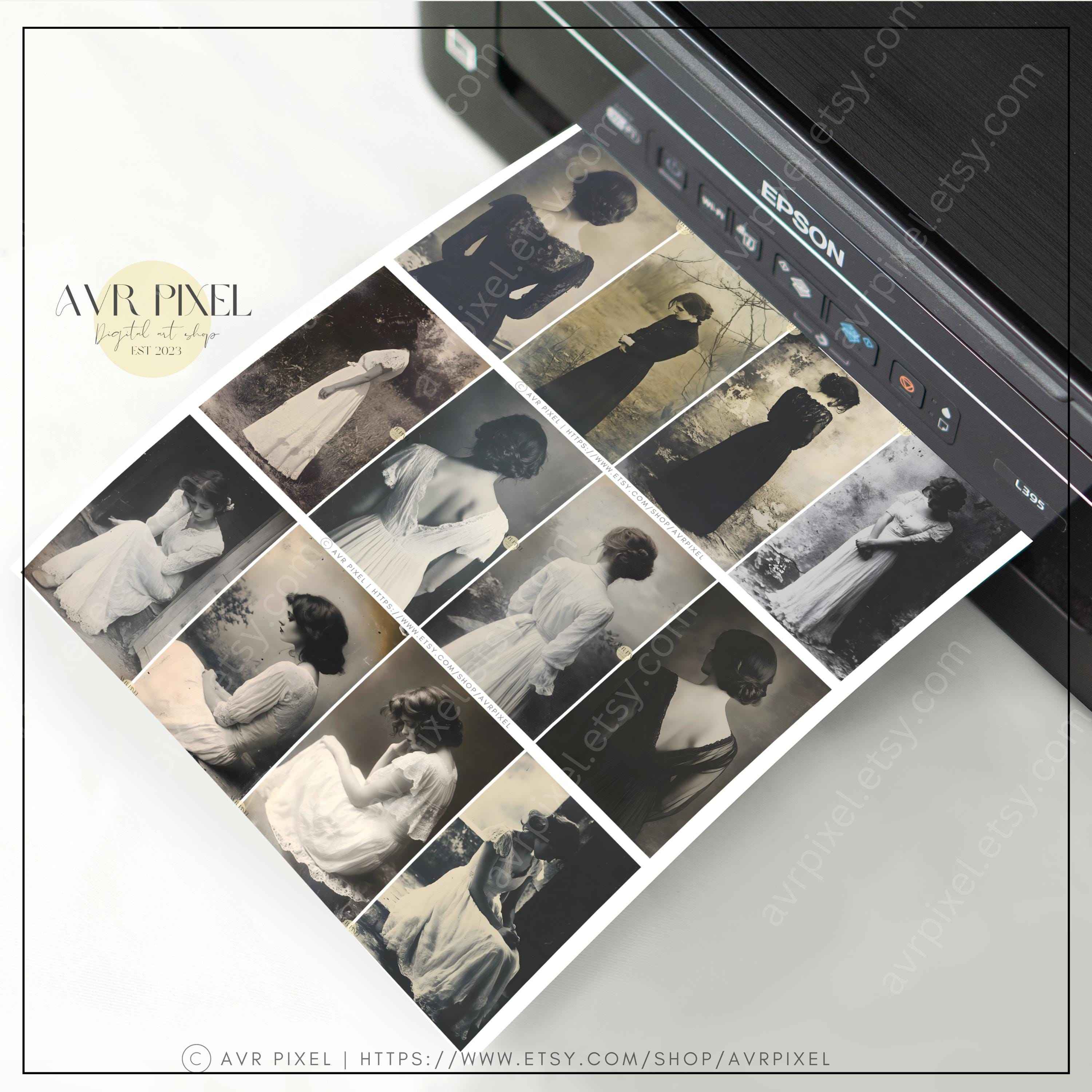Moody Muses Portrait Ephemera Kit | Vintage Neutral Scrapbook & Junk Journal | Digital Download