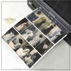 Moody Muses Portrait Ephemera Kit | Vintage Neutral Scrapbook & Junk Journal | Digital Download