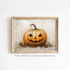Halloween Wall Art | Vintage  Jack-o-Lantern Oil Paintings - Muted Spooky  Prints for Farmhouse Decor _ Avr pixel - Avr Pixel