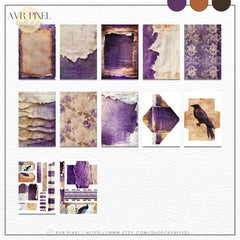 Junk Journal & Scrapbooking Digital prints | 15  Halloween Paper set |  Spooky Printable backgrounds for Crafts _ Avr pixel - Avr Pixel