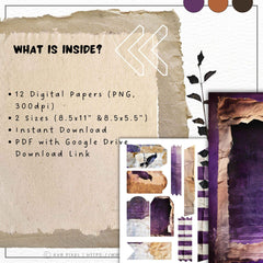 Junk Journal & Scrapbooking Digital prints | 15  Halloween Paper set |  Spooky Printable backgrounds for Crafts _ Avr pixel - Avr Pixel