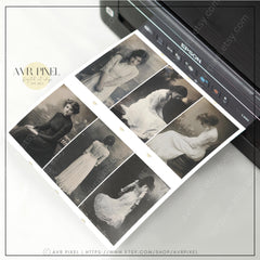 Moody Muses Portrait Ephemera Kit | Vintage Neutral Scrapbook & Junk Journal | Digital Download
