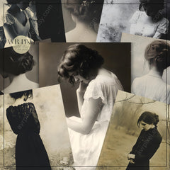 Moody Muses Portrait Ephemera Kit | Vintage Neutral Scrapbook & Junk Journal | Digital Download