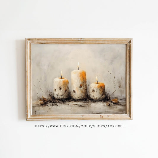 Halloween Wall Art | Vintage Jack-O-Lantern Candle Art Print - Spooky  Decor _ Avr pixel - Avr Pixel