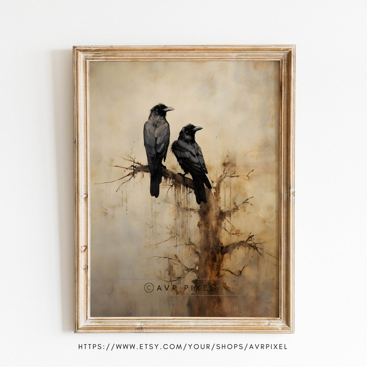 Halloween Wall Art | Mystical Crow  Prints - Spooky  Decor _ Avr pixel - Avr Pixel