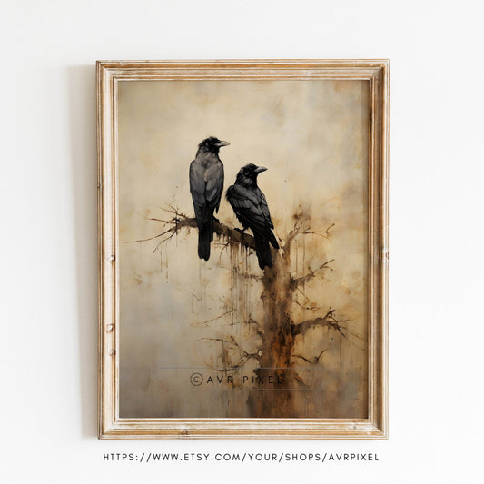 Halloween Wall Art | Mystical Crow  Prints - Spooky  Decor _ Avr pixel - Avr Pixel