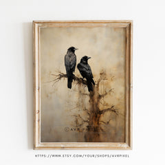 Halloween Wall Art | Mystical Crow  Prints - Spooky  Decor _ Avr pixel - Avr Pixel