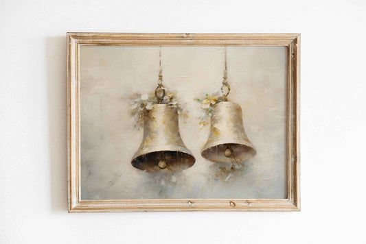 Christmas Wall Art | Vintage  Bell  - Rustic Holiday Decor _ Avr pixel - Avr Pixel