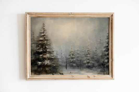 Christmas Wall Art | Winter Forest  - Cozy Holiday Decor Prints _ Avr pixel - Avr Pixel