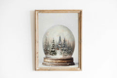 Christmas Wall Art | Rustic Snow Globe  - Winter Wonderland  Decor _ Avr pixel - Avr Pixel