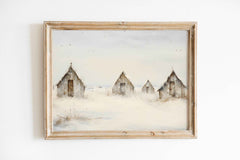 Christmas Wall Art | Rustic Winter Village  - Cozy Farmhouse Landscape Print _ Avr pixel - Avr Pixel