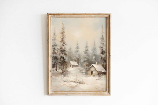 Christmas Wall Art - Minimalist Snow-Kissed Tree for Winter Wonderland Holiday Decor | Avr Pixel - Avr Pixel