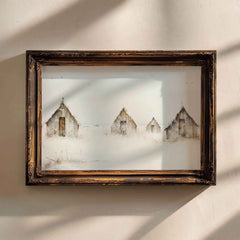 Christmas Wall Art | Rustic Winter Village  - Cozy Farmhouse Landscape Print _ Avr pixel - Avr Pixel