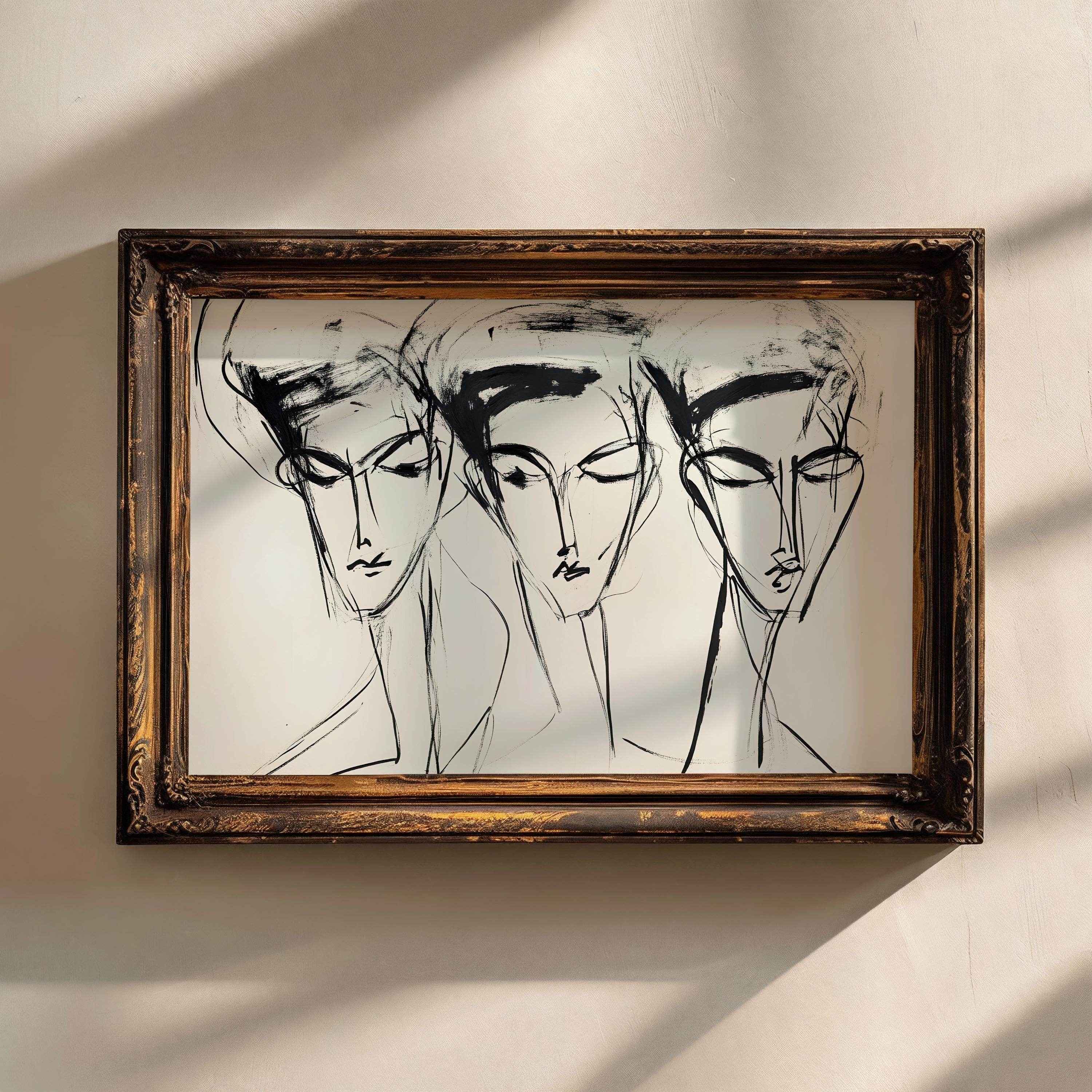 Modern Organice Wall Art |  Abstract Trio Print - Modern Minimalist _ Avr pixel - Avr Pixel