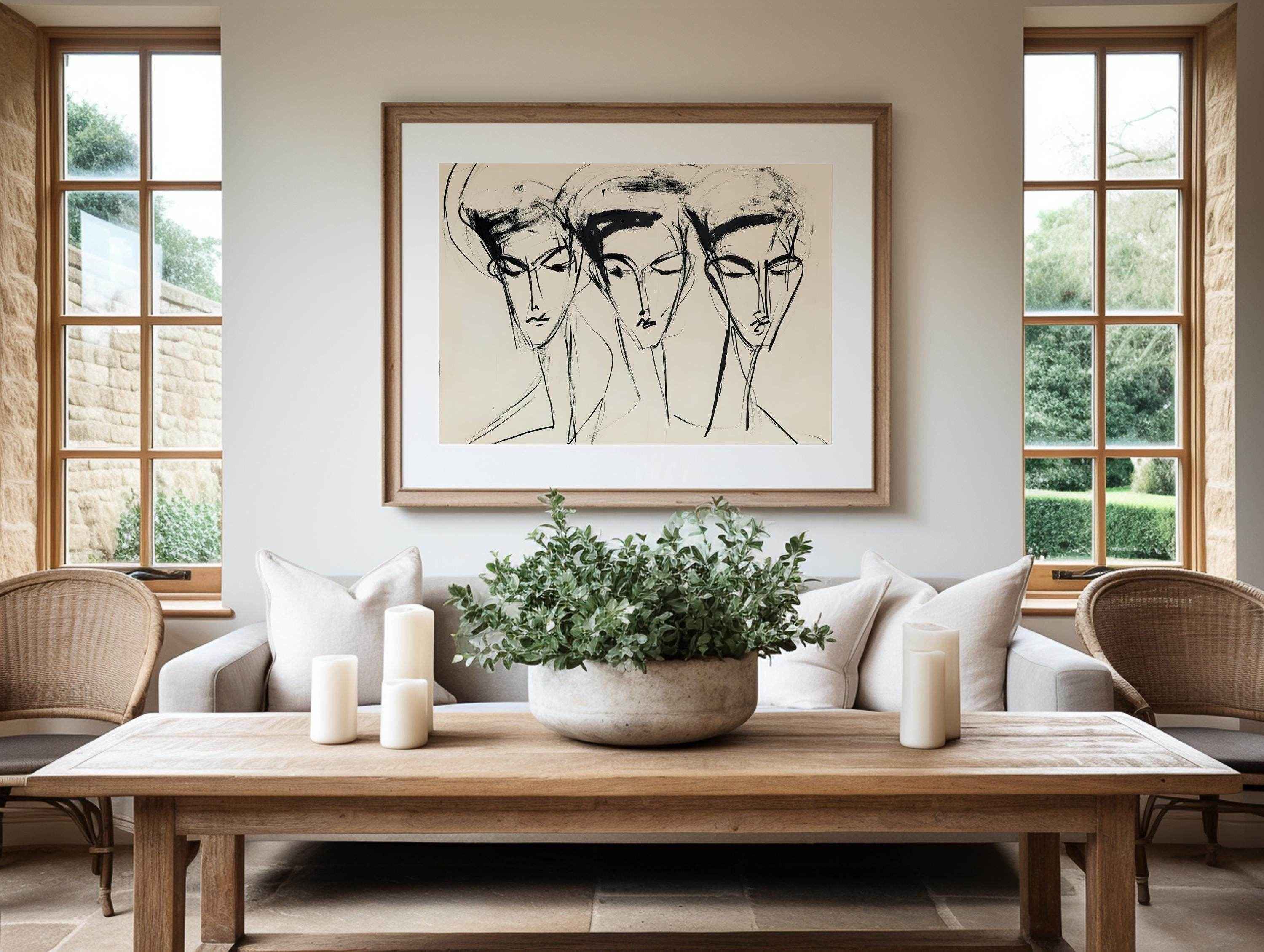 Modern Organice Wall Art |  Abstract Trio Print - Modern Minimalist _ Avr pixel - Avr Pixel