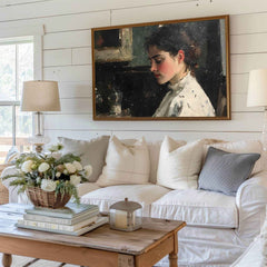 Modern Organic Victorian Woman Wall Art - Elegant Timeless Portrait for Home Decor - Avr Pixel - Avr Pixel