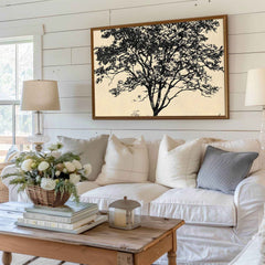 Modern Organic Wall Art - Minimalist Black Tree Silhouette Nature-Inspired Decor by Avr Pixel - Avr Pixel