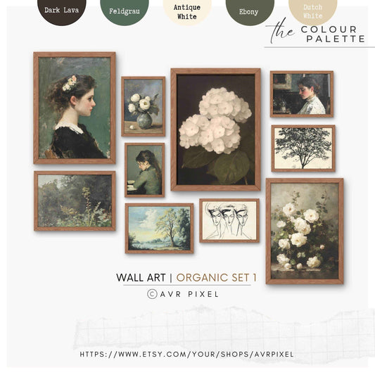 Modern Organice Wall Art | Vintage Floral Set - 10  Nature Designs for Elegant Home Decor _ Avr pixel - Avr Pixel