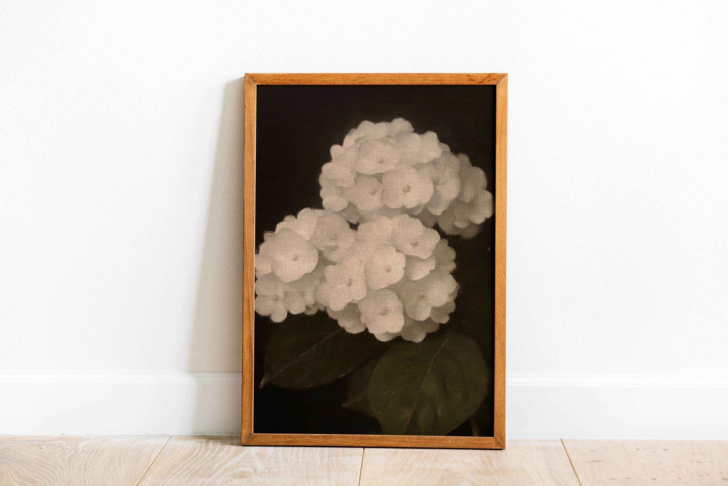 Modern Organice Wall Art | Hydrangea - Minimalist Floral Decor for Home Office _ Avr pixel - Avr Pixel