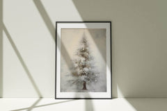 Christmas Wall Art | Minimalist Snow-Kissed  Tree  - Winter Holiday Print _ Avr pixel - Avr Pixel