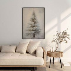 Christmas Wall Art | Minimalist Snow-Kissed  Tree  - Winter Holiday Print _ Avr pixel - Avr Pixel