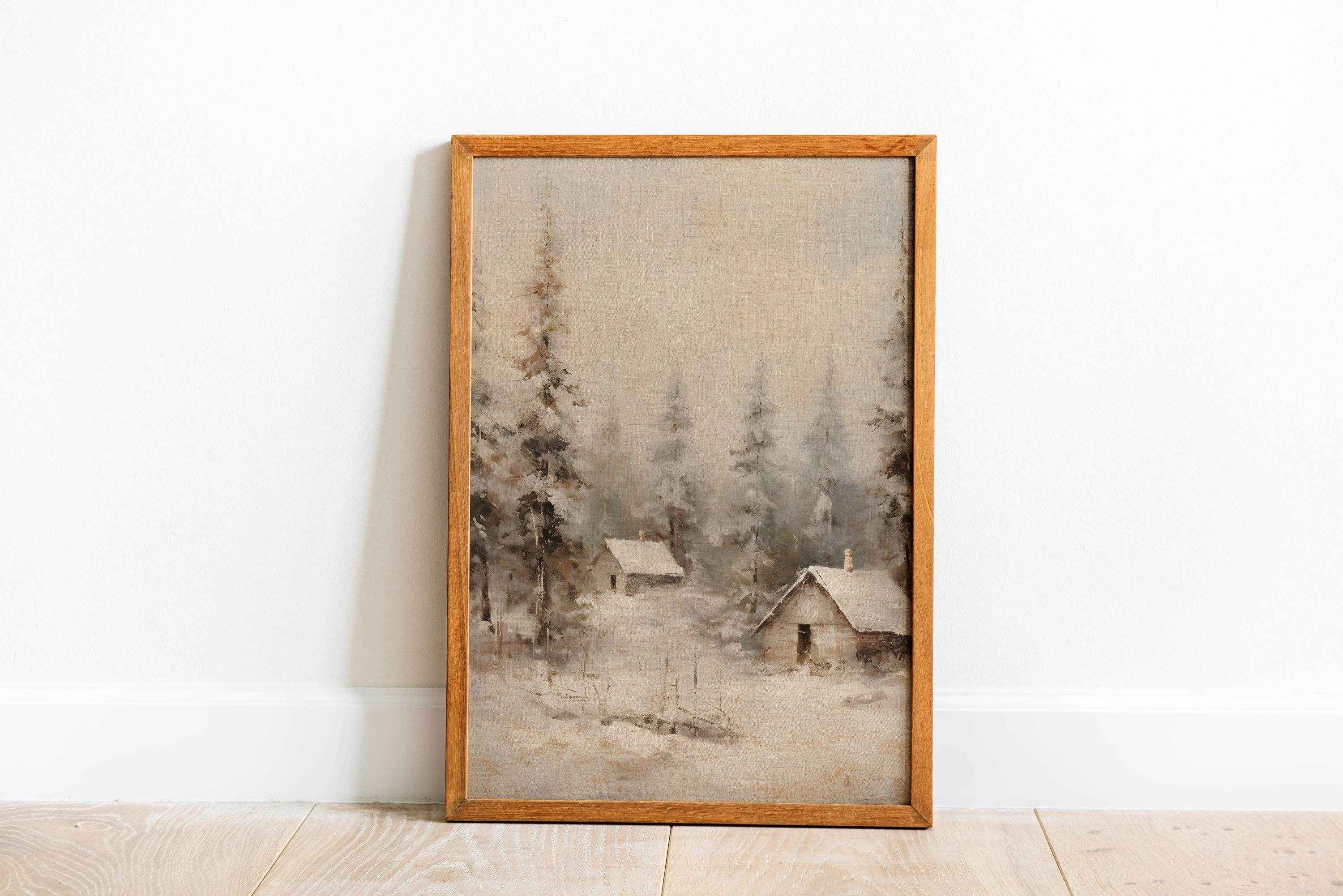 Christmas Wall Art - Minimalist Snow-Kissed Tree for Winter Wonderland Holiday Decor | Avr Pixel - Avr Pixel