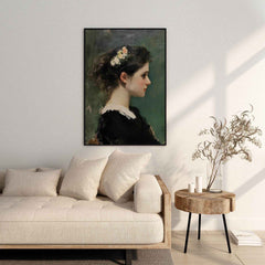 Modern Organic Victorian Lady Wall Art - Elegant Vintage Floral Portrait Decor by Avr Pixel - Avr Pixel
