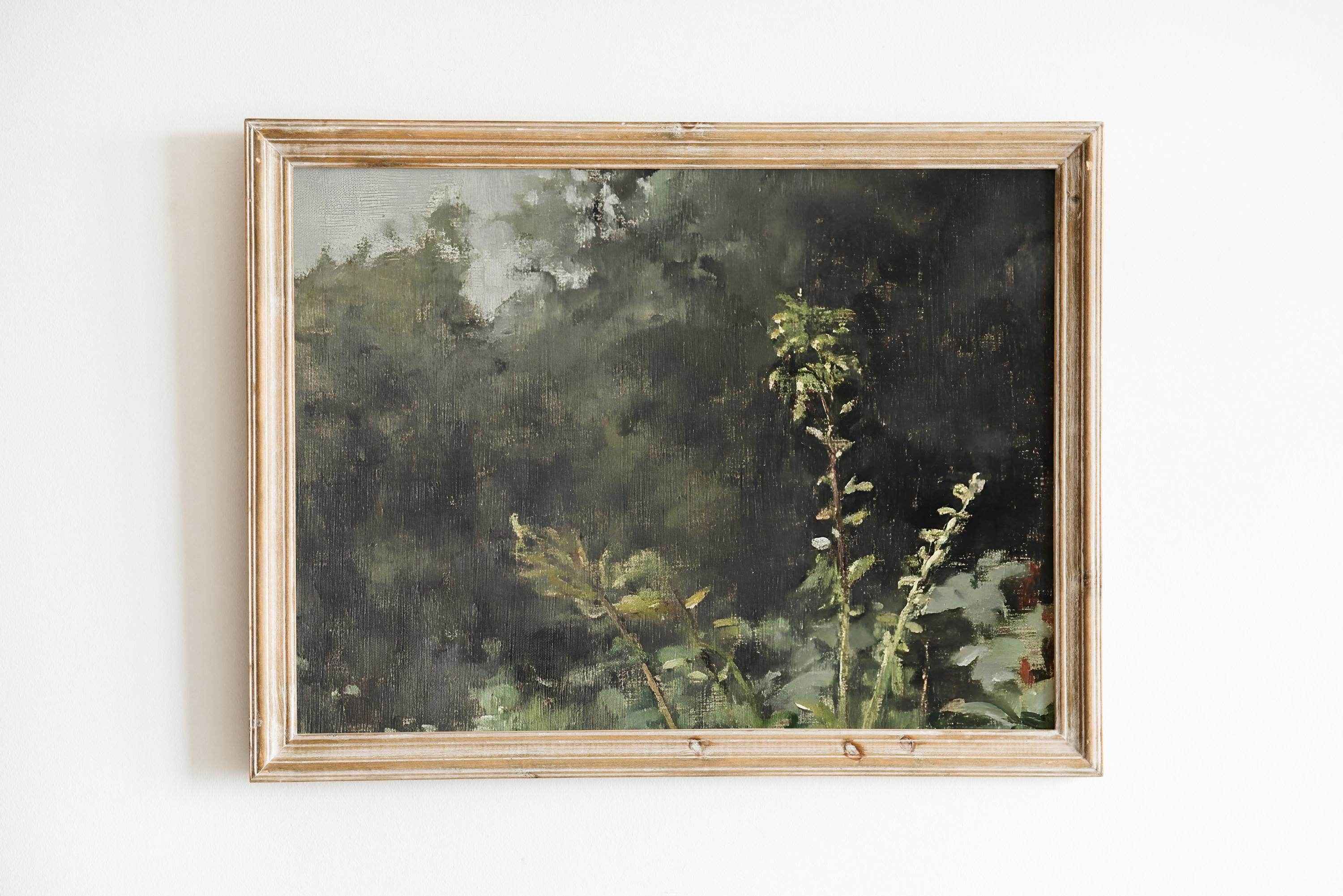 Modern Organice Wall Art | Botanical Landscape Print - Lush Green Nature Decor for Living Room and Office _ Avr pixel - Avr Pixel