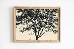Modern Organic Wall Art - Minimalist Black Tree Silhouette Nature-Inspired Decor by Avr Pixel - Avr Pixel