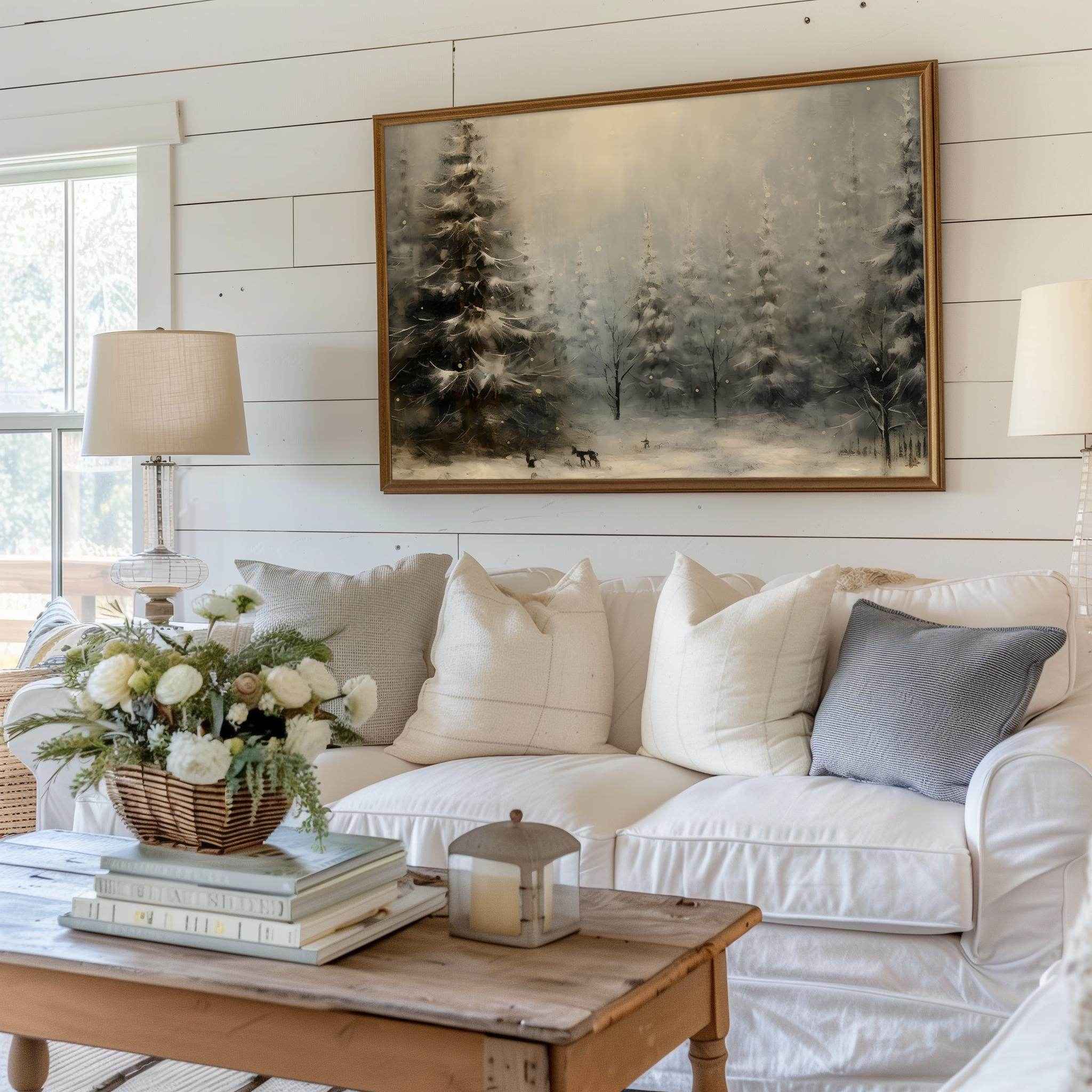 Christmas Wall Art | Winter Forest  - Cozy Holiday Decor Prints _ Avr pixel - Avr Pixel