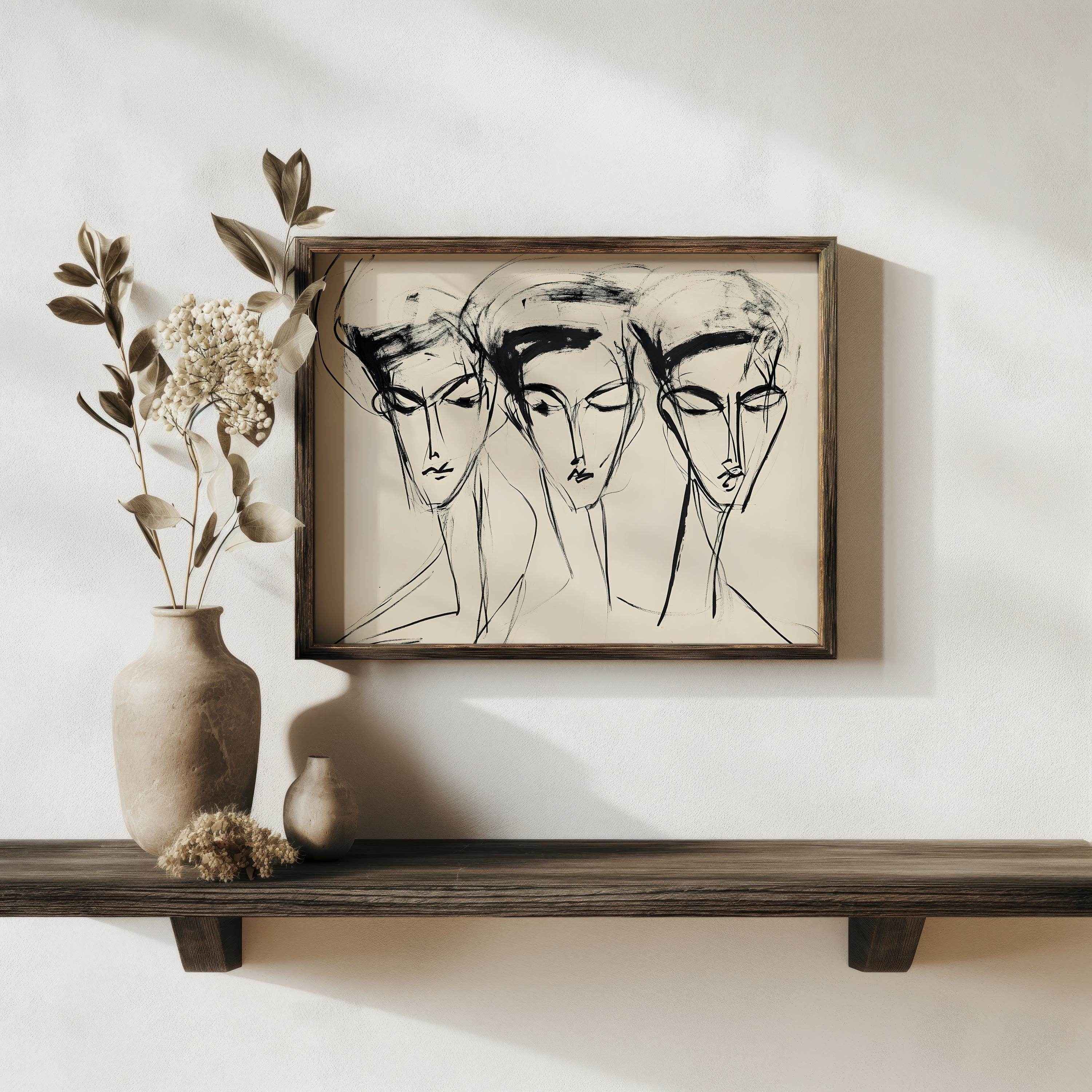 Modern Organice Wall Art |  Abstract Trio Print - Modern Minimalist _ Avr pixel - Avr Pixel