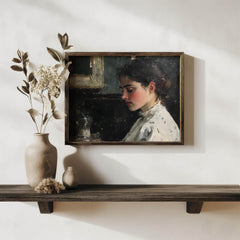 Modern Organic Victorian Woman Wall Art - Elegant Timeless Portrait for Home Decor - Avr Pixel - Avr Pixel
