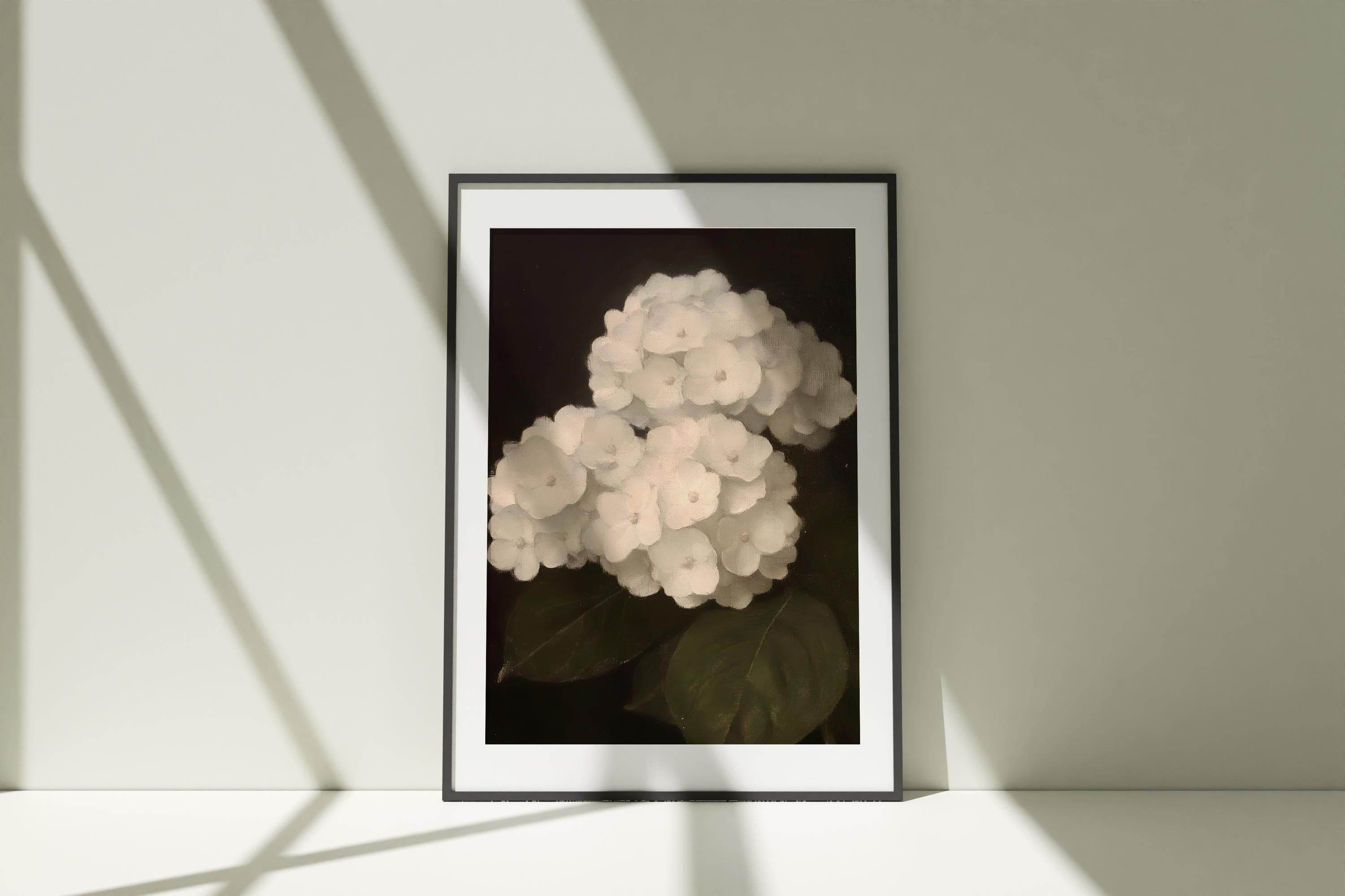 Modern Organice Wall Art | Hydrangea - Minimalist Floral Decor for Home Office _ Avr pixel - Avr Pixel