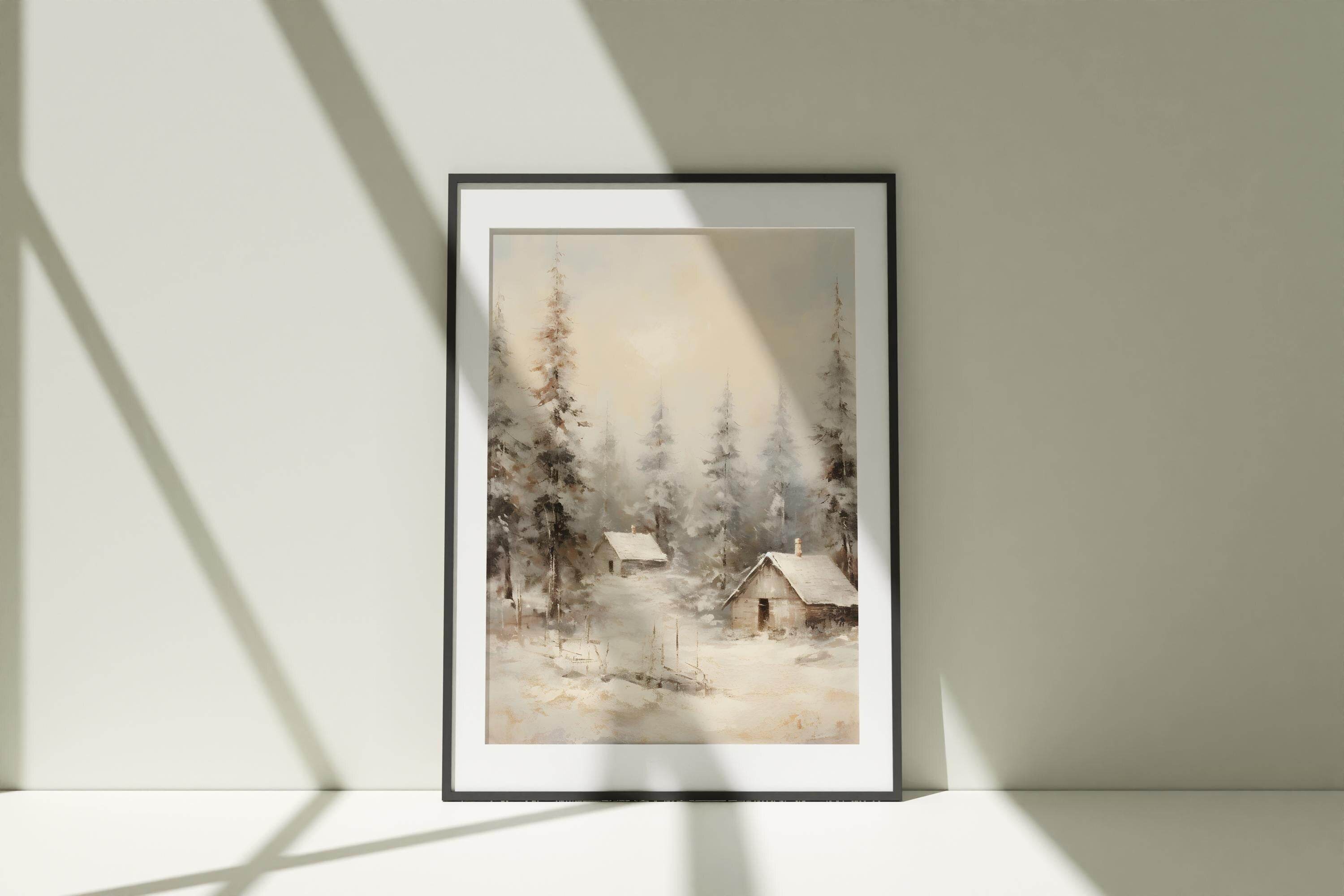Christmas Wall Art - Minimalist Snow-Kissed Tree for Winter Wonderland Holiday Decor | Avr Pixel - Avr Pixel