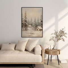 Christmas Wall Art - Minimalist Snow-Kissed Tree for Winter Wonderland Holiday Decor | Avr Pixel - Avr Pixel