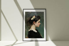 Modern Organic Victorian Lady Wall Art - Elegant Vintage Floral Portrait Decor by Avr Pixel - Avr Pixel