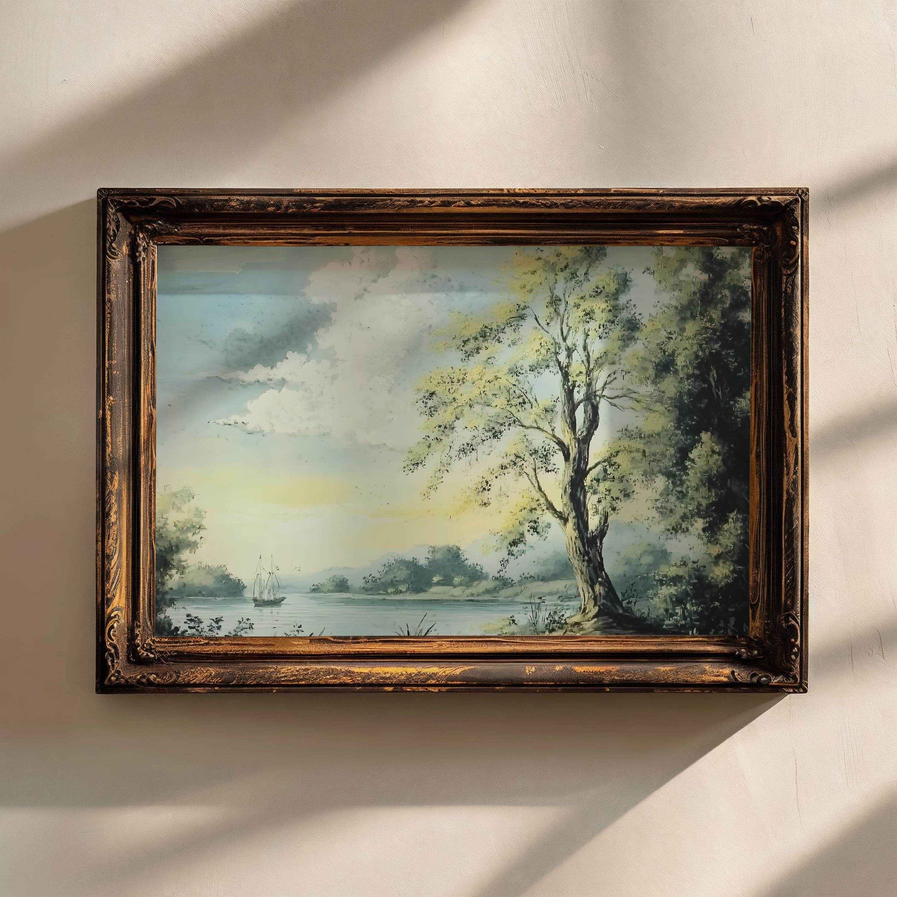 Modern Organice Wall Art | Lakeside View Print -   for Tranquil Home Decor _ Avr pixel - Avr Pixel