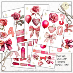 Valentine Ephemera Set: Victorian Junk Journal Kit (PDF Download)_JJES29S33