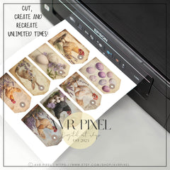 12 Vintage Easter Tags Printable DIY Kit Instant Download for Holiday Decor and Gift Giving - Avr Pixel - Avr Pixel