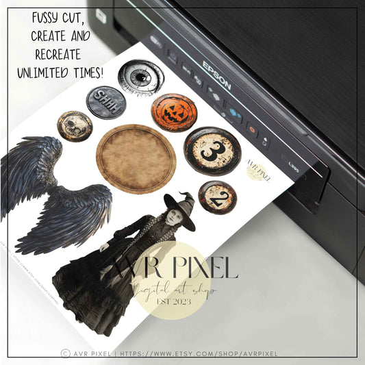 Rustic Halloween Ephemera Kit | Gothic Junk Journal & Vintage Collage | Digital Download